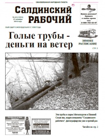 Газета «Салдинский рабочий», № 42 (11821)