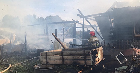 В посёлке Басьяновский произошёл пожар